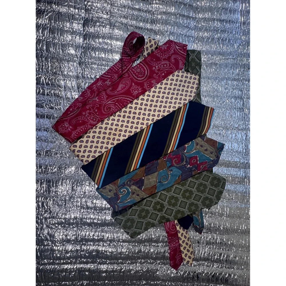 Lot of 5 Mens Silk Neck Ties Ted Baker Polo Ralph Lauren Paisley Stripe Vintage